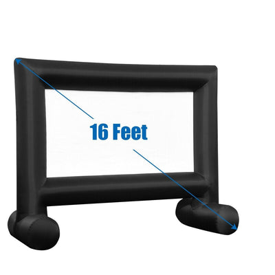 14-20 Feet Inflatable Outdoor Movie Projector Screen with Blower and Carrying Bag-16' - Relaxacare