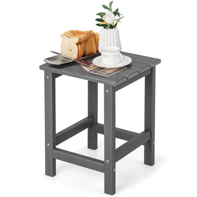 14 Inch Square Weather-Resistant Adirondack Side Table-Gray - Relaxacare