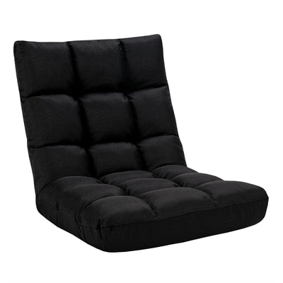14-Position Adjustable Folding Lazy Gaming Sofa-Black - Relaxacare