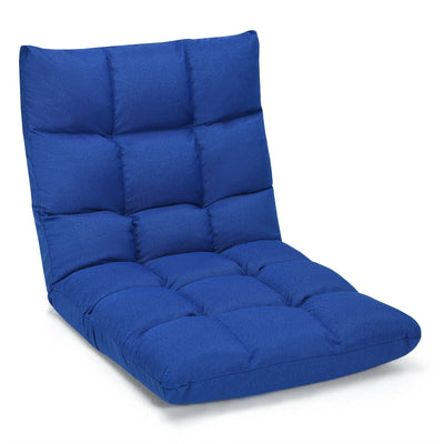 14-Position Adjustable Folding Lazy Gaming Sofa-Blue - Relaxacare
