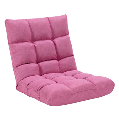 14-Position Adjustable Folding Lazy Gaming Sofa-Pink - Relaxacare