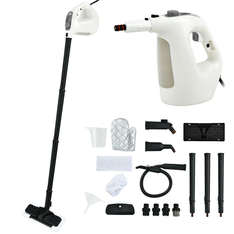 1400W Multipurpose Pressurized Steam Cleaner With 17 Pieces Accessories-Gray - Relaxacare