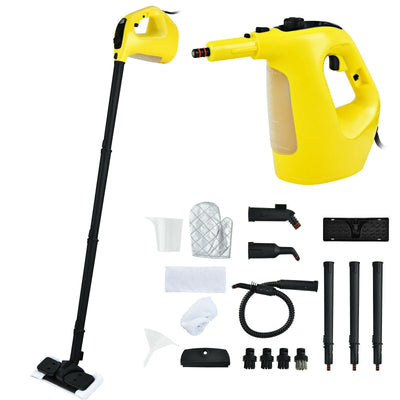 1400W Multipurpose Pressurized Steam Cleaner With 17 Pieces Accessories-Yellow - Relaxacare