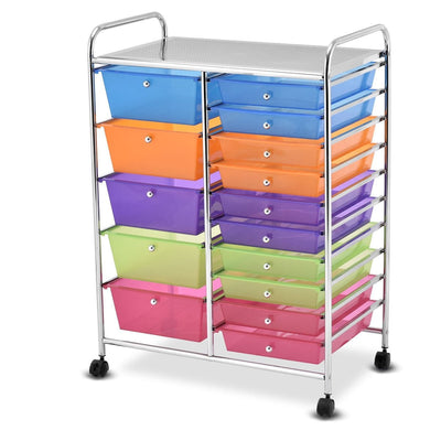 15 Drawers Rolling Storage Cart Organizer - Relaxacare