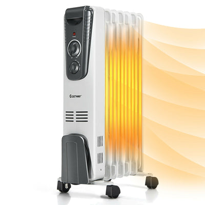 1500 W Electric Portable Oil Filled Space Heater with Adjustable Thermostat - Relaxacare