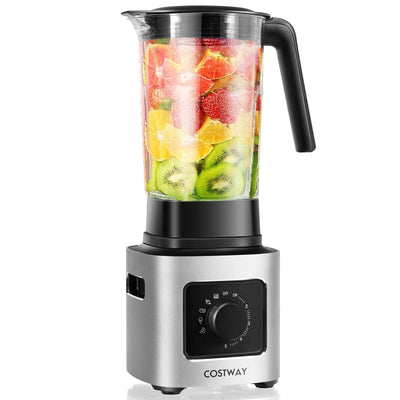 1500W 5-Speed Countertop Smoothie Blender with 5 Presets and 68oz Tritan Jar-Silver - Relaxacare