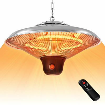 1500W Electric Hanging Ceiling Mounted Infrared Heater with Remote Control-White - Relaxacare