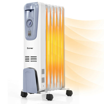 1500W Electric Oil Filled Radiator with 4 Bottom Wheels - Relaxacare
