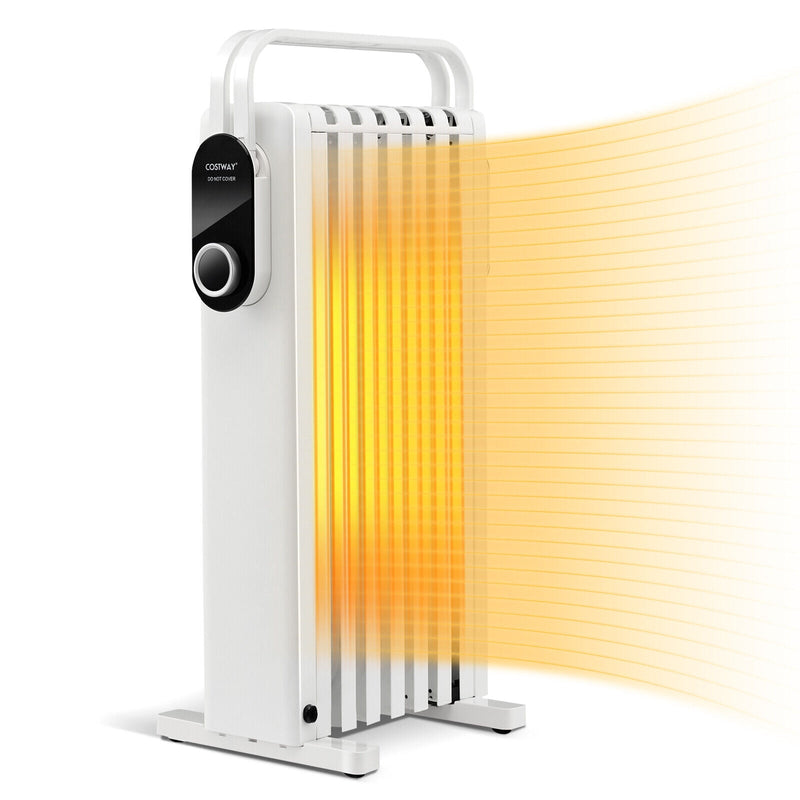 1500W Electric Space Heater Oil Filled Radiator Heater with Foldable Rack - Relaxacare