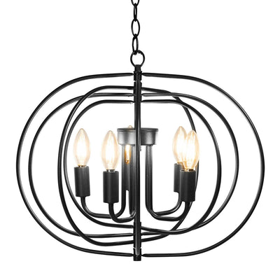 16 Inch Folding Rotatable Chandelier 5 Lights Metal Ceiling Lamp - Relaxacare