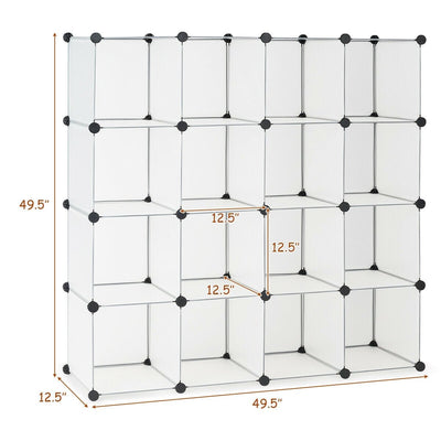 16 Plastic Cube Storage Organizer-White - Relaxacare