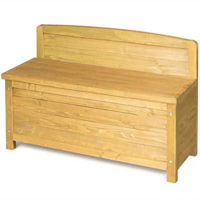 16.5 Gallon Wood Storage Bench Deck Outdoor Seating 35.5 Inch-Yellow - Relaxacare