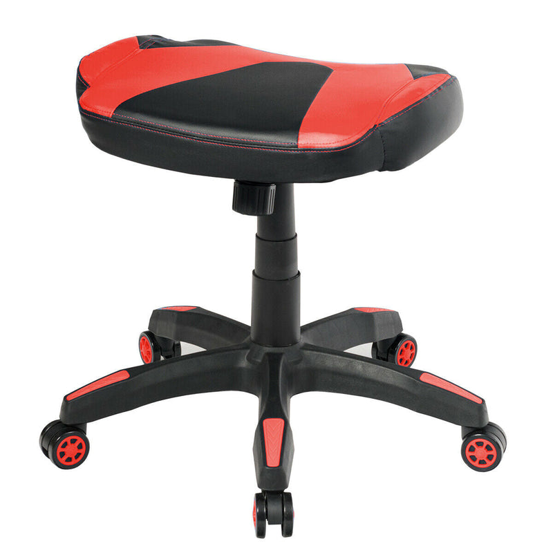 Multi-Use Footrest Swivel Height Adjustable Gaming Ottoman Footstool Chair-Red