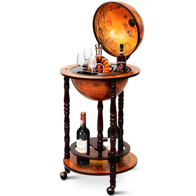 16th Century Wood Globe Wine Bar Stand - Relaxacare