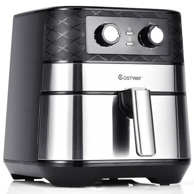 1700W 5.3 QT Electric Hot Air Fryer with Stainless steel and Non-Stick Fry Basket-Black - Relaxacare