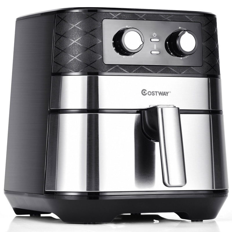 1700W 5.3 QT Electric Hot Air Fryer with Stainless steel and Non-Stick Fry Basket-Black - Relaxacare