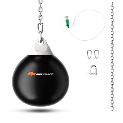 18 Inch 110 Pound Heavy Punching Water Aqua Bag with Adjustable Metal Chain-Black - Relaxacare
