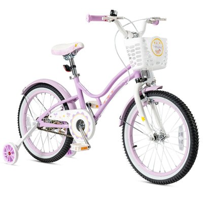 18 Inch Kids Adjustable Bike with Training Wheels-Purple - Relaxacare