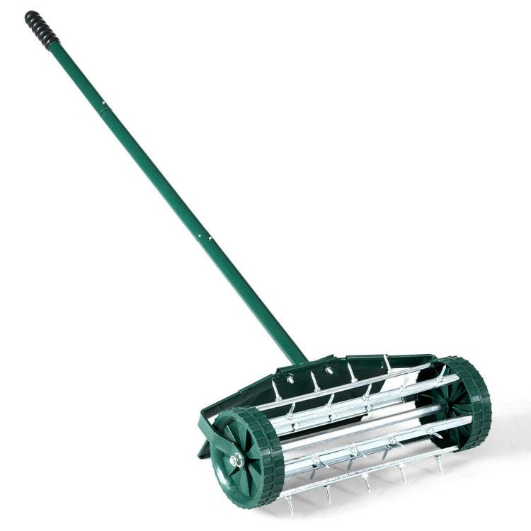 18 Inch Rolling Lawn Aerator with Splash-Proof Fender for Garden - Relaxacare