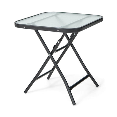 18 Inch Square Patio Bistro Table with Rustproof Frame - Relaxacare