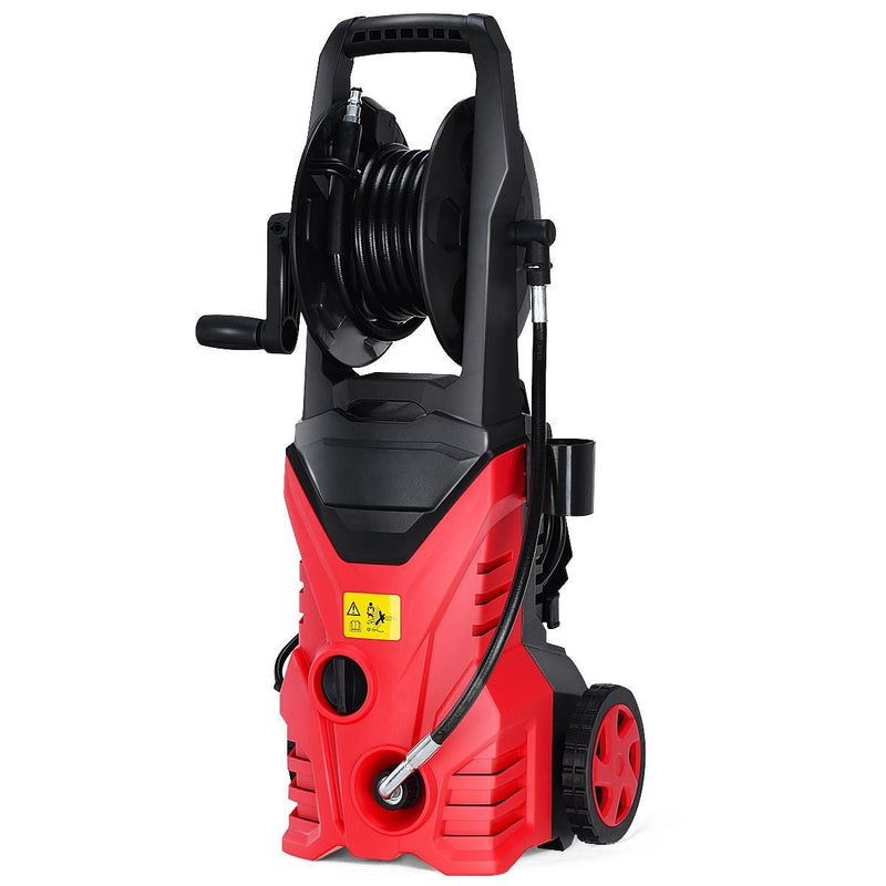 1800W 2030PSI Electric Pressure Washer Cleaner with Hose Reel-Red - Relaxacare