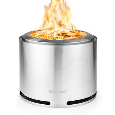 18.5 Inch Smokeless Fire Pit with Waterproof Cover - Relaxacare