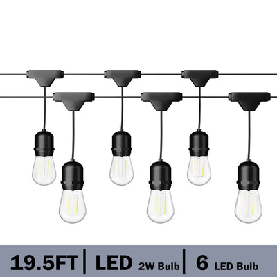 19.5 Feet LED Outdoor Waterproof Globe String Lights Bulbs - Relaxacare