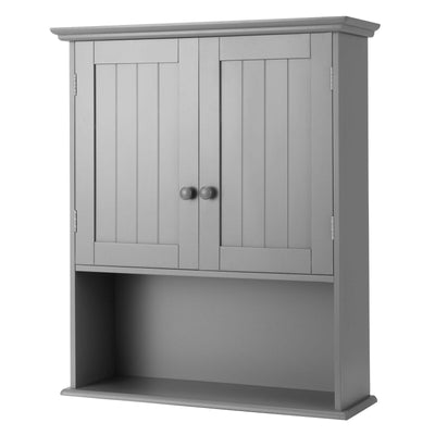 2-Door Wall Mount Bathroom Storage Cabinet with Open Shelf - Relaxacare