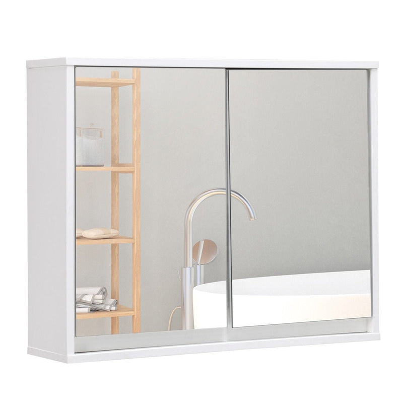 2-Door Wall-Mounted Bathroom Mirrored Medicine Cabinet - Relaxacare