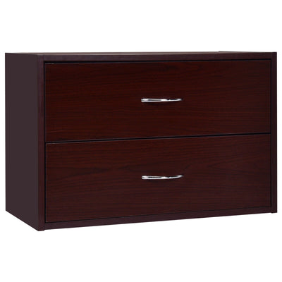 2-Drawer Retro Stackable Storage Cabinet with Handles - Relaxacare