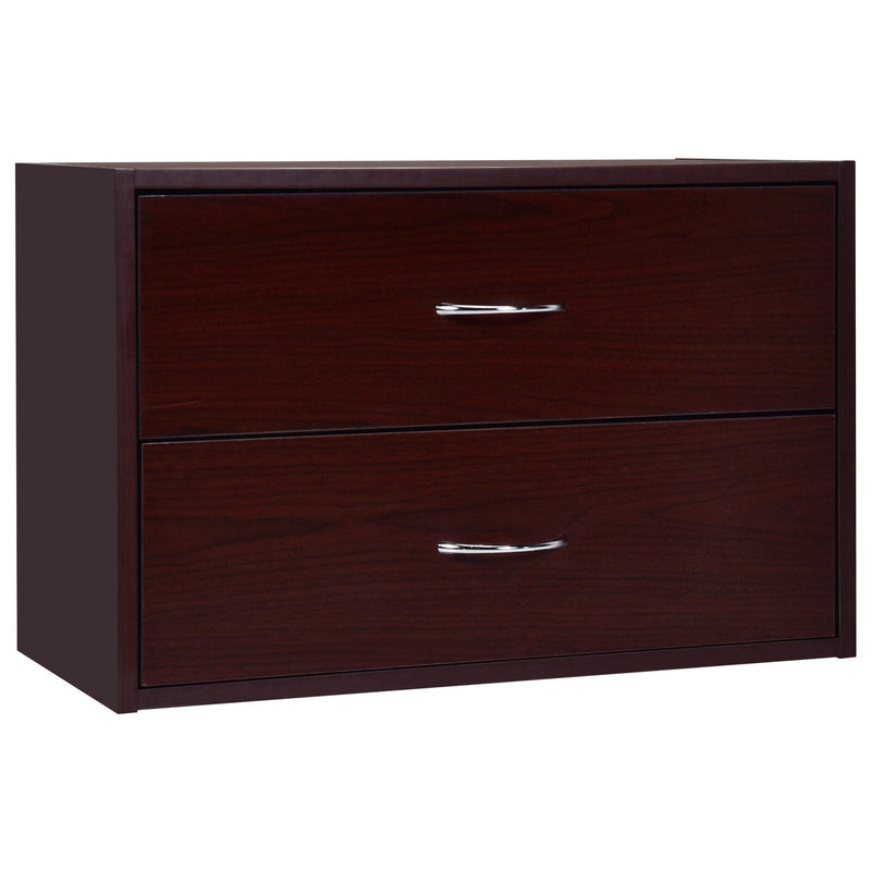 2-Drawer Retro Stackable Storage Cabinet with Handles - Relaxacare