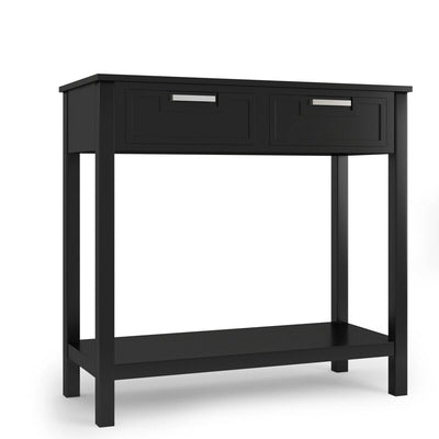 2 Drawers Accent Console Entryway Storage Shelf-Black - Relaxacare