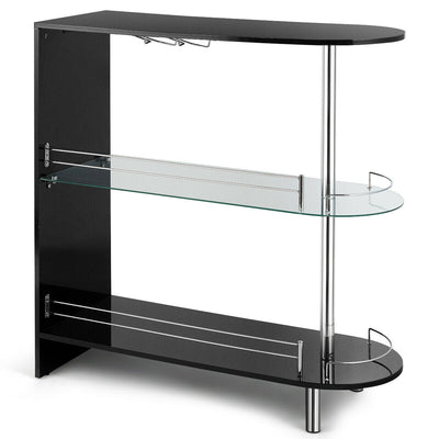2-holder Bar Table with Tempered Glass Shelf - Relaxacare