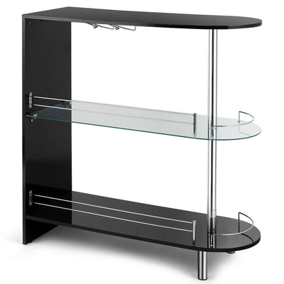2-holder Bar Table withTempered Glass Shelf - Relaxacare