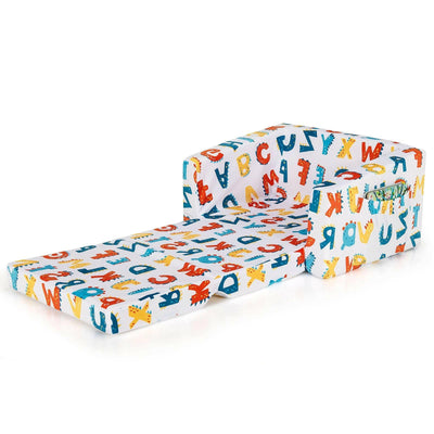 2-in-1 Convertible Kids Sofa with Velvet Fabric-Multicolor - Relaxacare