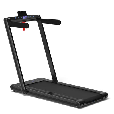 2-in-1 Folding Walking Pad Treadmill with Dual LED Display - Relaxacare
