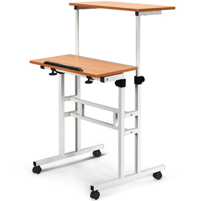 2 in 1 Height Adjustable Sit Standing Computer Desk - Relaxacare