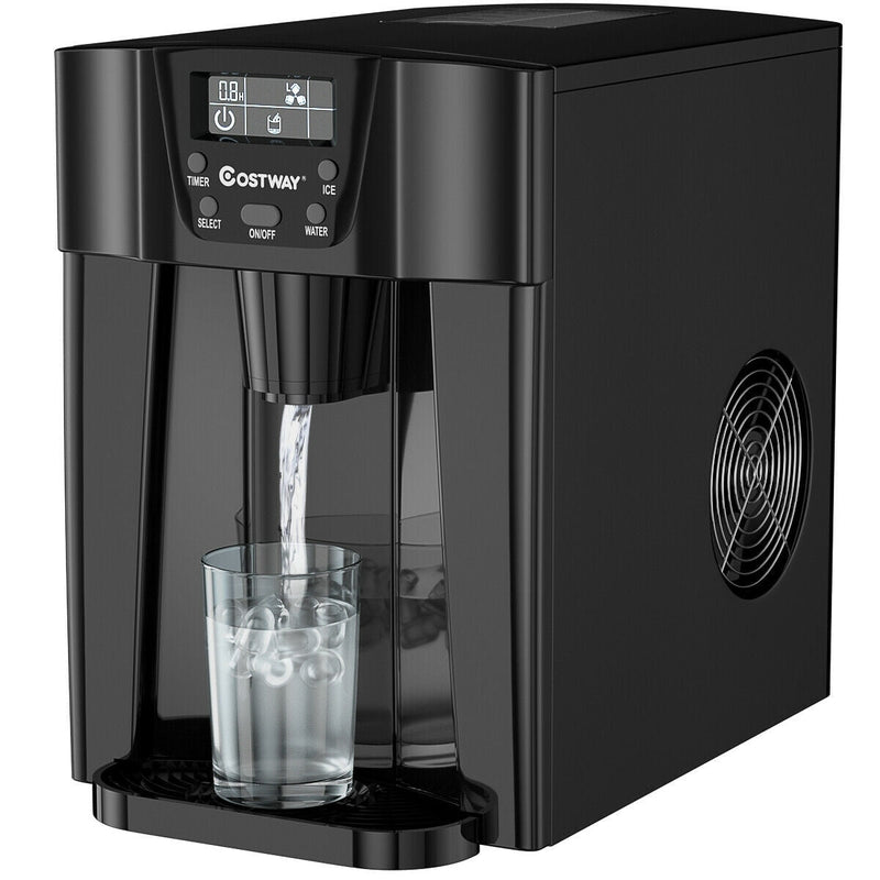 2-In-1 Ice Maker Water Dispenser 36lbs/24H LCD Display-Black - Relaxacare