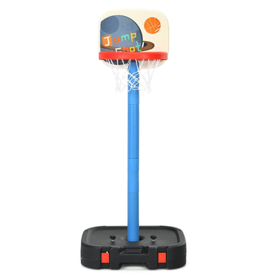 2 in 1 Kids Basketball Hoop Stand with Ring Toss and Storage Box - Relaxacare