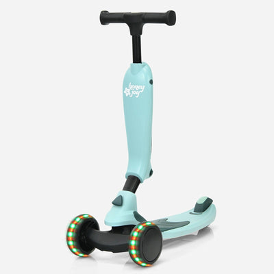 2 in 1 Kids Kick Scooter with Flash Wheels for Girls Boys from 1.5 to 6 Years Old-Green - Relaxacare