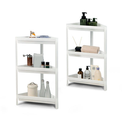 2 Pack 3-Tier Detachable Floor Corner Shower Shelf with Drainage Holes - Relaxacare