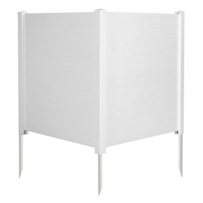2-Pack Outdoor Picket Fence with 3 Cuspidal Foot Stakes-White - Relaxacare