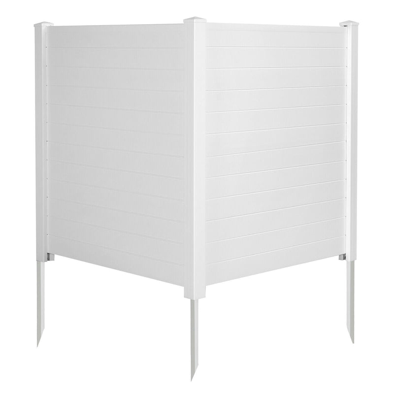 2-Pack Outdoor Picket Fence with 3 Cuspidal Foot Stakes-White - Relaxacare
