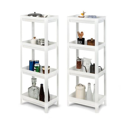 2 Packs 4-Tier Detachable Slim Storage Cart with Drainage Holes for Small Space - Relaxacare