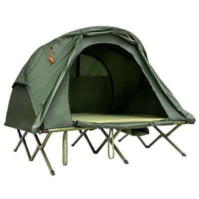 2-Person Outdoor Camping Tent with External Cover-Green - Relaxacare