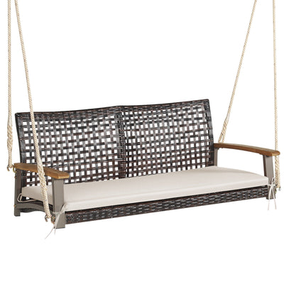 2-Person Rattan Hanging Porch Swing Chair - Relaxacare