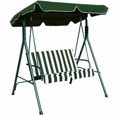 2 Person Weather Resistant Canopy Swing for Porch Garden Backyard Lawn - Relaxacare