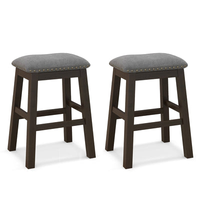 2 Piece 24.5 Inch Counter Height Bar Stool Set with Padded Seat - Relaxacare
