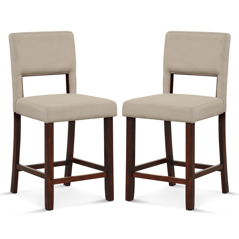 2 Piece Bar Chair Set with Hollowed Back and Rubber Wood Legs - Relaxacare