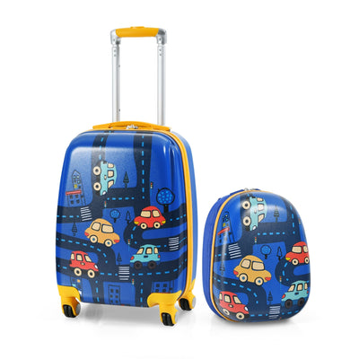 2 Pieces 12 Inch 18 Inch Kids Luggage Set with Backpack and Suitcase for Travel - Relaxacare